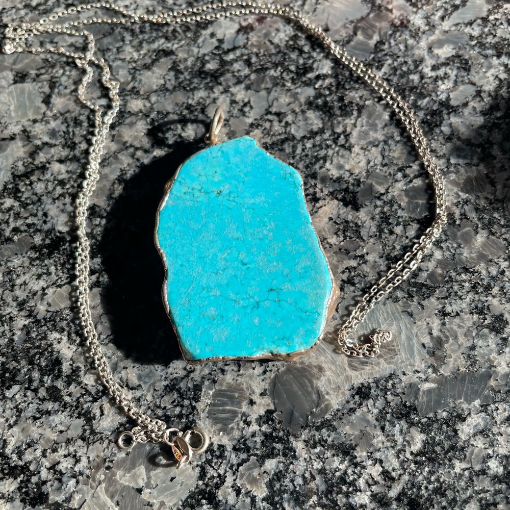 Sterling Silver and Turquoise Pendant Necklace